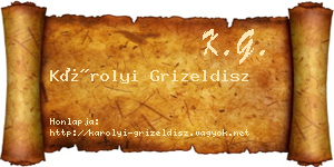 Károlyi Grizeldisz névjegykártya